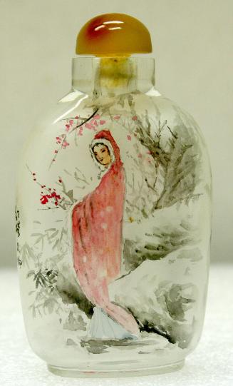 snuff bottle, painted with winter and summer scenes