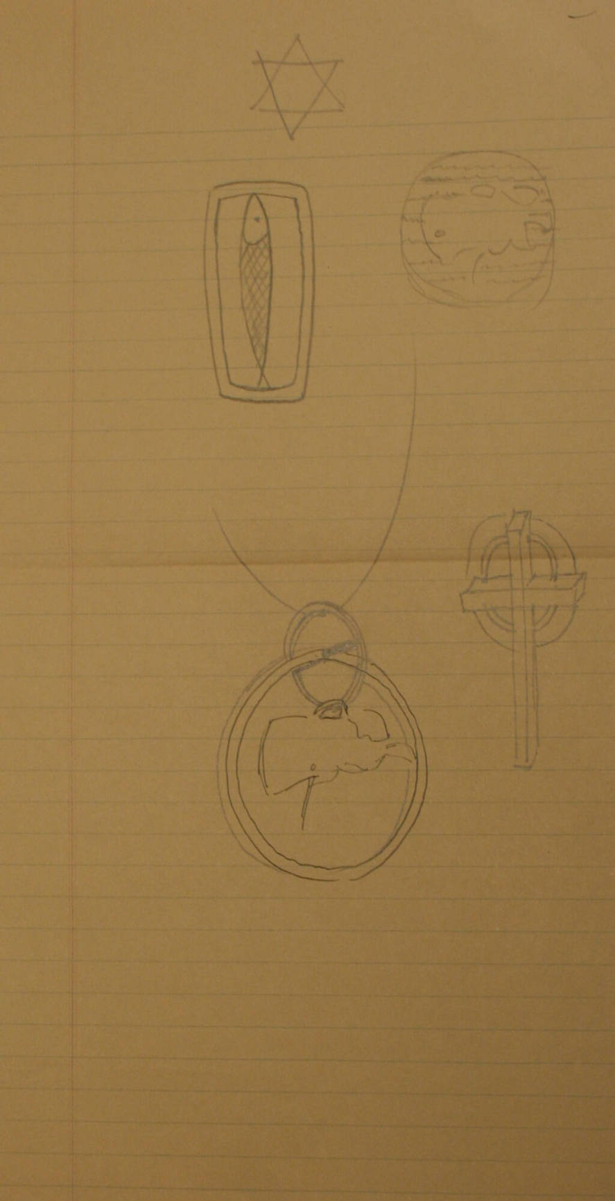 Cross, Jewish Star, Fish, Whale