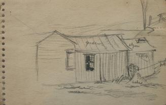 Sketch of a Shed With Grass