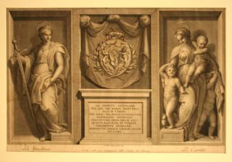 "Justice and Charity," dedication page of engravings after frescos in Florence