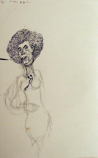 Woman with her hand on her hip and an afro