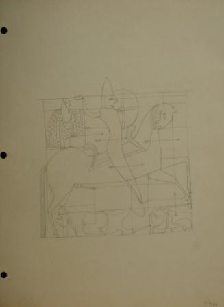 Knight on a Horse with Flying Arrows and Two Bodies