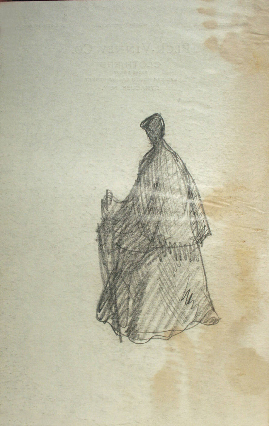 Cloaked, Bonnetted, Long-Skirted Woman