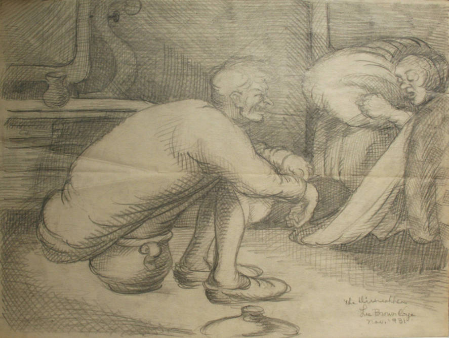 Man on Chamberpot, Wife Sleeping