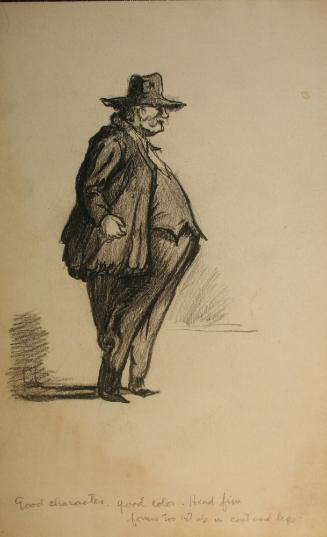 Fat Man with Vest and Wide Brimmed Hat